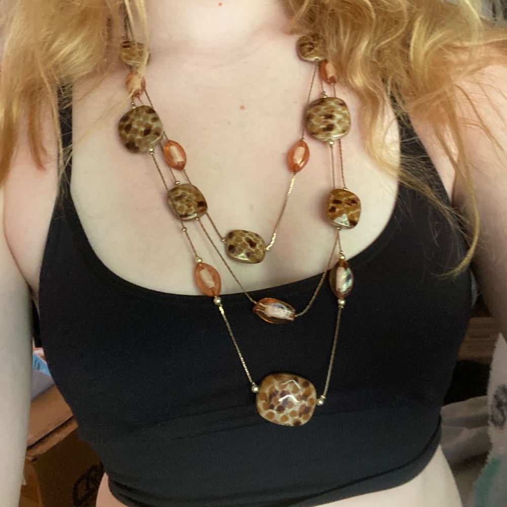 Elegant Brown Beaded Necklace